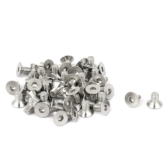 Unique Bargains M3x3mm Stainless Steel Hex Socket Flat Head Countersunk Bolts Screw 50pcs