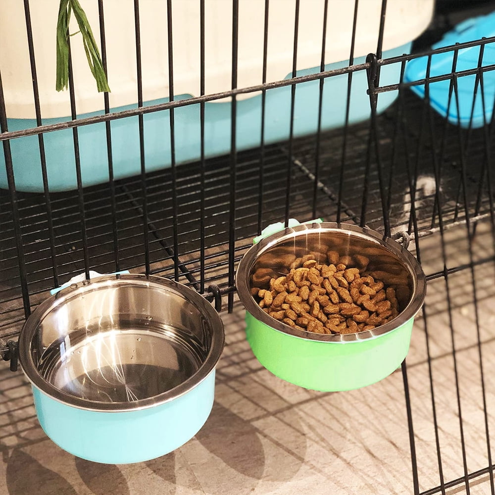 Crate Dog Bowl Removable Stainless Steel Hanging Pet Cage Bowl Food Water Feeder for Cat dog Walmart
