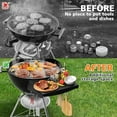 thumbnail image 6 of Grill Table Shelf for Weber Kettle Grills 22 Inch, Side Table Shelf for Weber Master Touch, Premium, Original Charcoal Grill, Kettle Grill Accessories, Black Powder Coated Steel BBQ Table Shelf, 6 of 9
