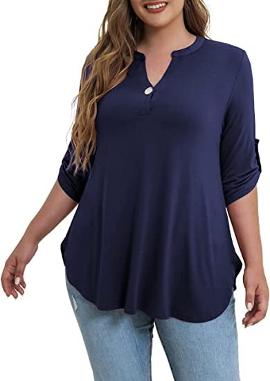walmart plus size tops women's