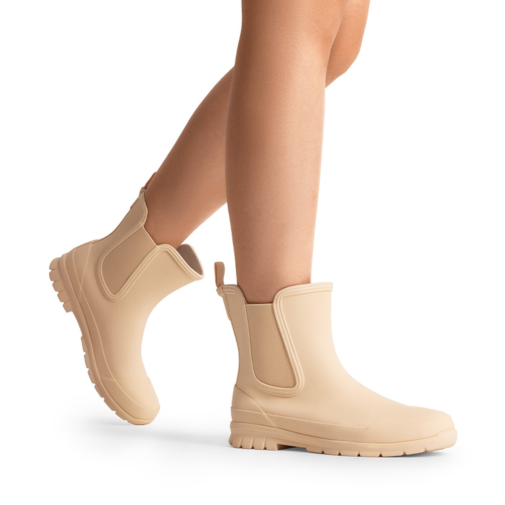 DREAM PAIRS Women's Waterproof Chelsea Rain Boots, Slip-Resistant Ankle Rubber Boots for Outdoor Wear