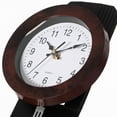 thumbnail image 5 of Wood-Look Pendulum Plastic Wall Clock, Farmhouse Decor for Living Room, Kitchen, or Dining Room, Silent Clock with Roman Numerals, Battery Powered, Large Decorative Wall Clock, Easy-to-Read, Black, 5 of 5