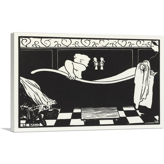ARTCANVAS The Bath Canvas Art Print by Felix Vallotton - Size: 18" x 12" (0.75" Deep)
