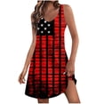 thumbnail image 2 of ZHUGeLI 4th of July Outfits for Women, Women's Casual With Pockets Summer Floral Print Dress V-Neck Mini Dresses, American Flag Patriotic Outfits Up to 50% off Clearance, 2 of 7