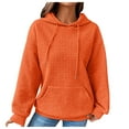 thumbnail image 1 of PEASKJP Sweat à Capuche Décontracté pour Femmes Manches Longues avec Cordon de Serrage Pull Ample avec Poche (Orange, m), 1 of 7