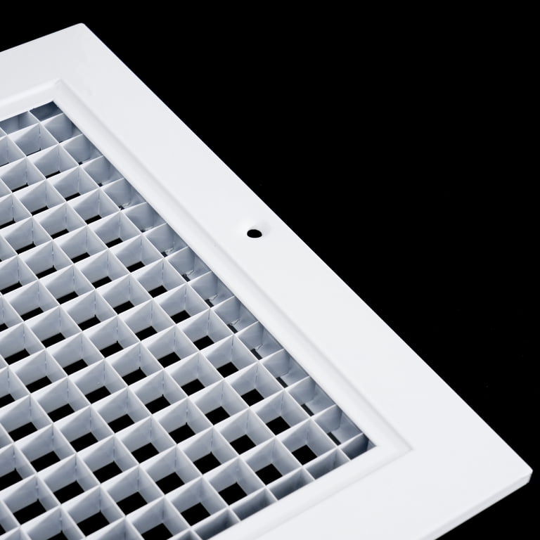 Aluminum Eggcrate Return Air Grille - Fits 12x8 Duct Opening, White, Rust Proof