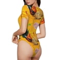 thumbnail image 4 of Uemuo The Chicken Family Pattern Women's One Piece Short Sleeve Swimsuit Rash Guard Surfing Modest Quick-drying Swimsuit Beach Essentials-Medium, 4 of 9