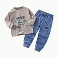 thumbnail image 6 of HCNTES Toddler Baby Boy Loungewear Clothes Kids Soft Long Sleeve Shirt & Pants 2Pcs Fall Winter Outfits for Little Boys Cute Pajamas Sleepwear Outfits Set(Blue,3-4 Years), 6 of 6