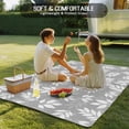 thumbnail image 4 of Gray Leaves Outdoor Rug 5x7 Ft - Reversible Patio Rug Outdoor Camping Rugs, Vintage Farmhouse Pastoral Aesthetic Plants Indoor Outdoor Area Rugs, Non-Slip Outdoor Carpet Runner for Deck/Porch, 4 of 8