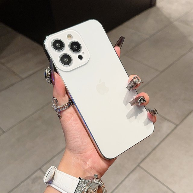 Apple Phone Case With Dark Mark PC With Lens Protector For iPhone 13 11 15 12 14 Pro Max iPhone Case For iPhone 11 14promax Case White PC