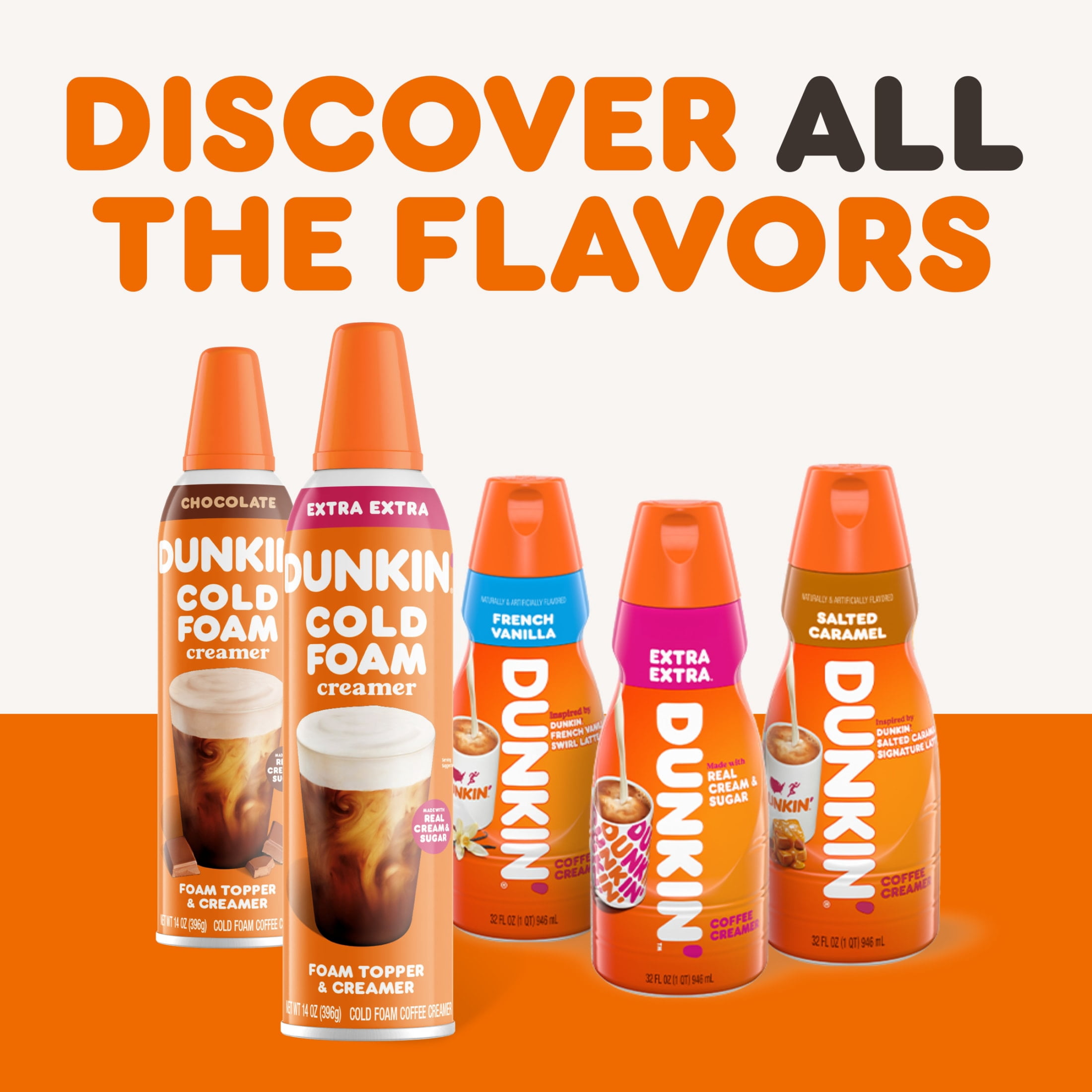 Dunkin' Chocolate Cold Foam Coffee Creamer Can, 14 oz