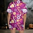 JIANJIA Womens Pajama Sets Halloween Silk Satin Candy Print V Neck