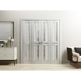 thumbnail image 3 of Sliding Closet Double Bi-fold Doors | Veregio 7288 White Silk with Frosted Glass | Sturdy Tracks Moldings Trims Hardware Set | Wood Solid Bedroom Wardrobe Doors, 3 of 5