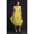 thumbnail image 3 of Bimba Robe d'Été Sans Manches à Col Rond pour Femmes, Imprimé Floral Oiseau Jaune et Magnolia, Tenue Décontractée-Xxx-Grand, 3 of 6