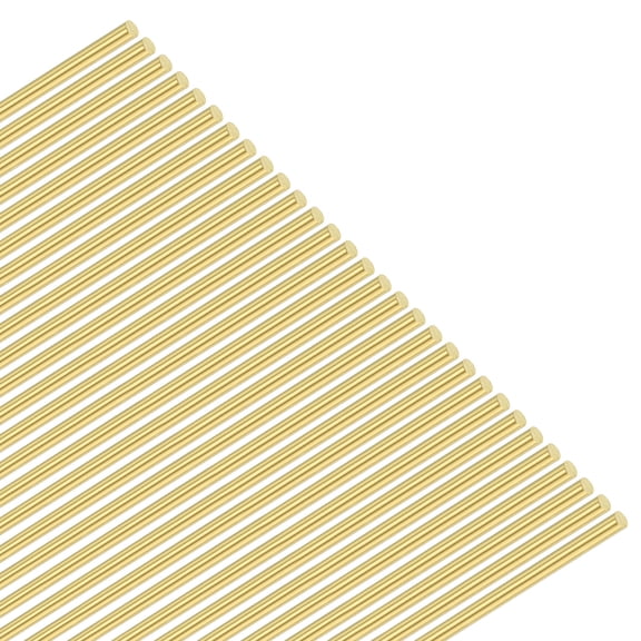 Uxcell 30-Pack Solid Brass Rod, 0.6x200mm Knife Handle Material H62 Brass Round Stock