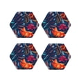 thumbnail image 2 of Disketp Tropical Flower Funny Coasters,4 Pcs Leather Coasters With Holder, Perfect Housewarming Hostess Gifts,Protect Furniture From Water Marks Scratch And Damage, 2 of 9