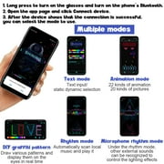 POINTERTECK LED Bluetooth Full-color Light-emitting Glasses, Programmable LED Smart Glasses, APP Control Strap