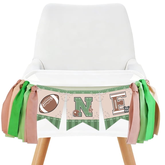 Sinekong Football 1st Year Down Birthday High Chair Banner, Football First Birthday Decoration