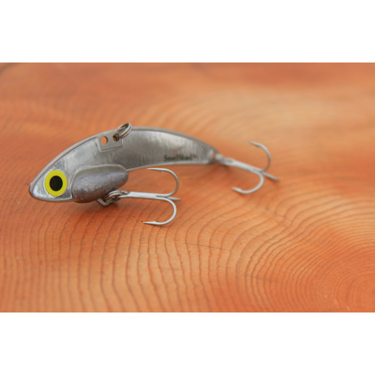 SteelShad Original - 3/8 oz - Silver - 3 Pack - Lipless Crankbait for fresh  water & salt water Fishing - Long Casting Bass Lure Perfect for Bass