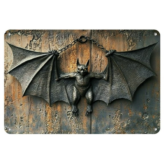 Vintage Bat Iron Wall Art Sign - Perfect for Garage, Cafe, Bar, or Living Room Decor