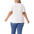 thumbnail image 3 of Camiseta de mujer de talla grande Agnes Orinda, con cuello redondo, ajuste holgado, mangas con volantes, blusas casuales de verano, 4X blanca, 3 of 6