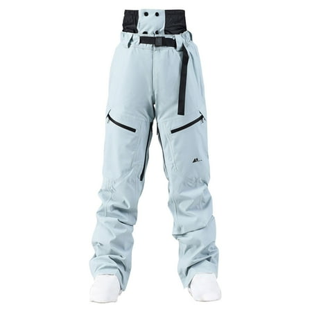 Miqool Unisex Adults Insulated Snow Pants Winter Outdoor Waterproof Softshell Thermal Ski Snow Pants for Snowboarding Hiking with Zipper Pockets