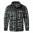 thumbnail image 2 of BLTIBY 2025 Mens Flannel Fleece Shirt Jacket Fall Winter Plaid Printed Thicked Long Sleeve Coat Button Down Thick Outwear with Pockets Gray S, 2 of 5