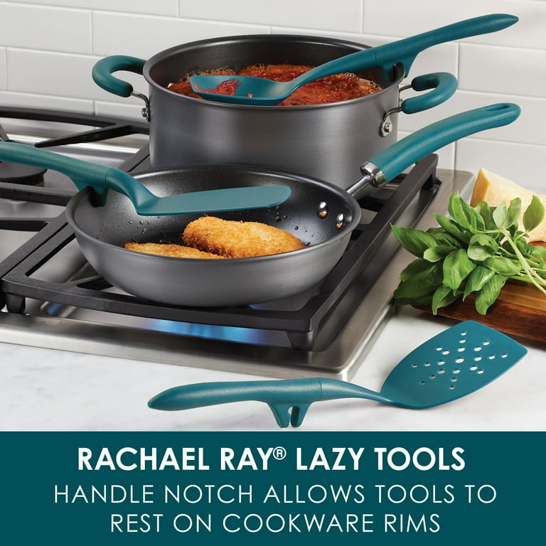 Rachael Ray Lazy Tool Kitchen Utensils Set, Nylon, Teal 