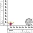 thumbnail image 6 of Gem Stone King 3.91 Ct Oval Pink Mystic Topaz White Topaz 18K Yellow Gold Plated Silver Ring, 6 of 6