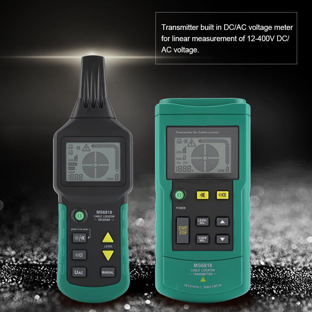 MS6818 12V-400V AC/DC Wire Cable Locator Metal Pipe Detector Tester Line Tracker Cable Locator Wire 