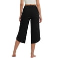 thumbnail image 5 of Kvture Capri Yoga Pants for Women Summer Split Side Sweatpants Stretch Lounge Lightweight Workout Joggers with Pockets Black Pant XL, 5 of 9