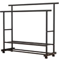 thumbnail image 1 of SUSUZI Double Rods Garment Rack with Wheels, Freestanding Clothing Rack for Hanging Clothes, 1 of 6