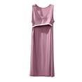 thumbnail image 4 of Tnhcen Plus Size Women's Casual Solid Round Neck Long Sleep Dress with built-in cups Free Size Modal Cotton Polyester Cozy Loungewear for S-5XL, 4 of 6