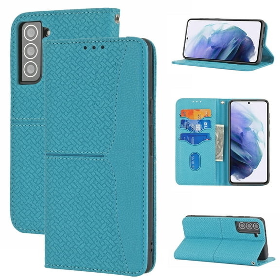 SaniMore Samsung Galaxy S23 Plus 6.6" 2023 Case, Removeable Hand Lanyard, Wallet Cover [Card Slots Cash Pocket] Kickstand Shockprof TPU PU Leather Folio Magnetic Full Protective Shell, Blue