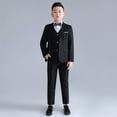 thumbnail image 6 of FLMEI Boy's 4-Piece Formal Suit Set Little Big Girls Boy Tuxedo Set Includes Suit Jacket, Fleece Comfort Waist Dress Pants,Dress Shirt,Necktie & Bow Tie for 5-16Y, 6 of 7
