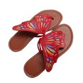 thumbnail image 2 of CQONEPT Summer Flat Slide Sandals For Womens Butterfly Platform Low Heel Comfy Nonslip Casual Beach Sandals Size 7.5 Red, 2 of 7