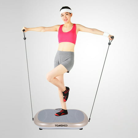 TOMSHOO Touchscreen LCD Body Vibration Platform Fitness Vibration Plate Machine Workout Trainer Hips Muscle Weight Loss Exercise