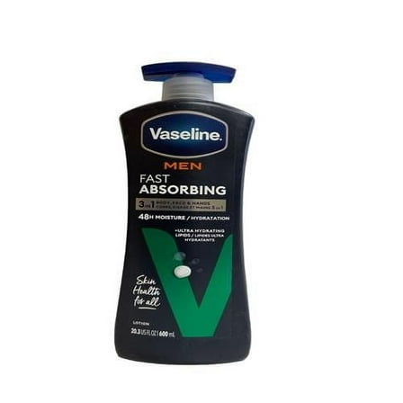 Vaseline Men Healing Moisture Body Lotion, Fast Absorbing, 20.3 Oz Packaging May Vary - Pack of 2
