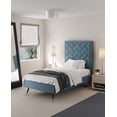 thumbnail image 2 of Manhattan Comfort Crosby Solid Wood Frame Twin-Size Bed in Blue, 2 of 9
