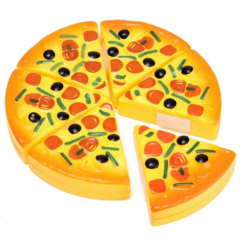 6PCS Childrens/Kids Pizza Slices Toppings Pretend Dinner Kitchen Play