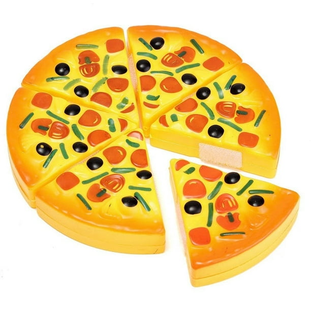 6PCS Childrens/Kids Pizza Tranches Garnitures Faire Semblant Dîner Cuisine Jouer Jouets Alimentaires