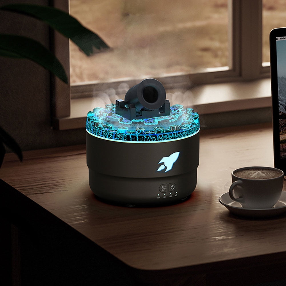 RAPOBRIX Aroma Humidifier Essential Oil Diffuser - 7 Colors LED Silent Turret for Home/Office (Black USB)