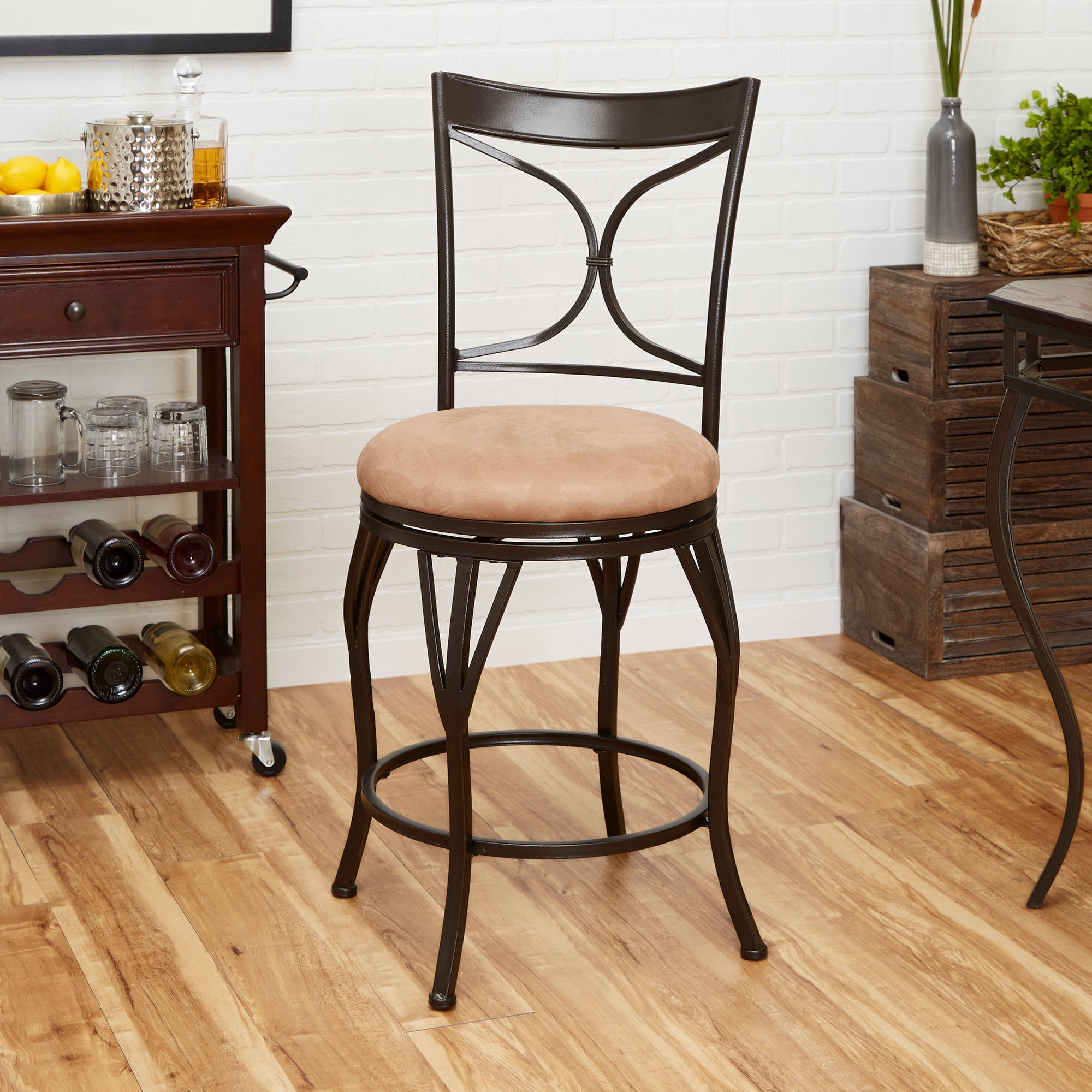 Bentley 24 Swivel Barstool Powder Coated Bronze Finish Com