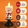 thumbnail image 6 of Lighted Christmas Snow Globe Candle Holder, 6.1 in Tabletop Snow Globe Figurine for Mantel Shelf Winter Decor, 6 of 9