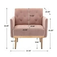 thumbnail image 7 of Velvet Upholstered Accent Chair Armchair for Living Room,Modern Leisure Single Sofa Chair with Rose Golden Feet-Pink, 7 of 7