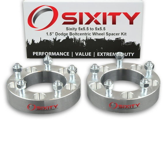 Sixity Auto 2 pc 1.5" 5x5.5 Wheel Spacers compatible with Dodge Ram 1500 Dakota 9/16-18tpi 1.25in Studs Lugs