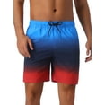 thumbnail image 1 of INSPIRAR CHIC Día del Padre Traje de Baño para Hombre con Color Gradiente, Cintura Elástica con Cordón, Forro de Verano, Talla 36, Azul Marino, 1 of 6