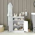 thumbnail image 3 of Emma + Oliver Bathroom Storage Cabinet Organizer with Adjustable In-Cabinet Shelf, Two Magnetic Closure Doors, and Upper Open Shelf in White, 3 of 11