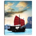 thumbnail image 2 of Large Chinese Sailing Ship - Seashore Canvas Art Print, 2 of 3