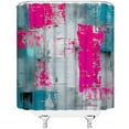 thumbnail image 5 of Abstract Shower Curtain Blue Pink Gray Oil Painting Graffiti Modern Art Grunge Aesthetic Retro Extra Long Bathroom Home Curtain with Hooks,70" Wx84 H, 5 of 6